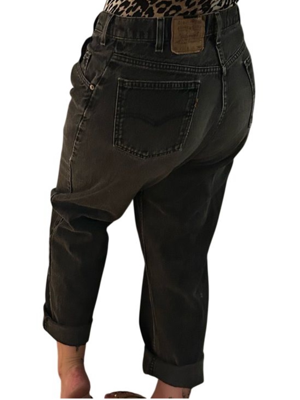 Levi's Vintage Orange Tab Relaxed Fit Jeans — Washed Black Denim Style 580